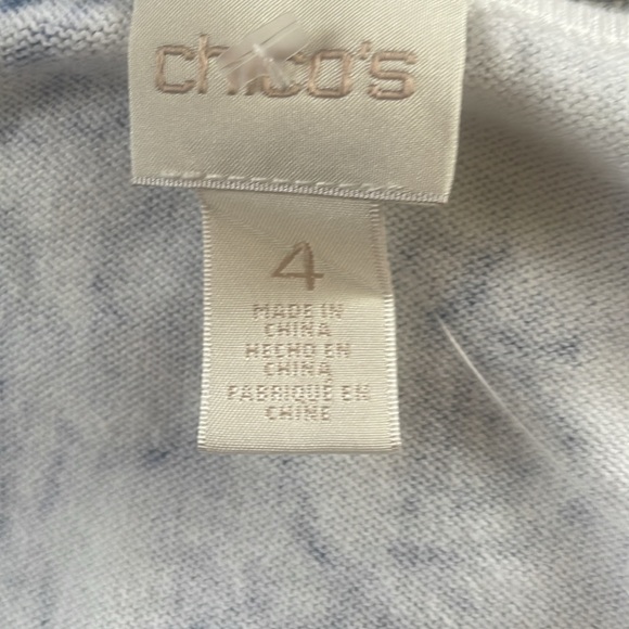 Chico’s Lace Trim Pullover Sweater Sz 4 Paisley - Picture 5 of 5